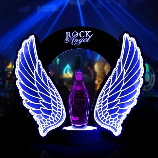 Wine Beer Rack - 충전식 LED 반짝이 천사 날개 와인