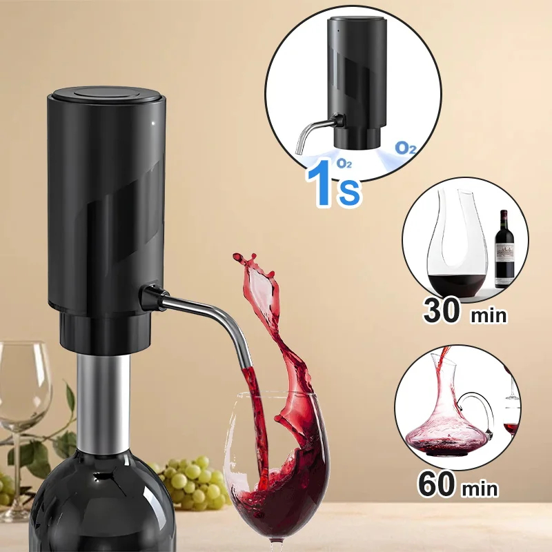 Wine Beer Liquor - 지능형 와인 에어레이터 디스펜서 충전식 원터치