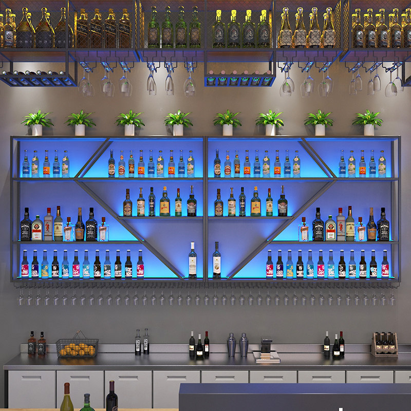 Wine Beer Rack - 단조 철제 막대형 와인 랙, 벽걸이형