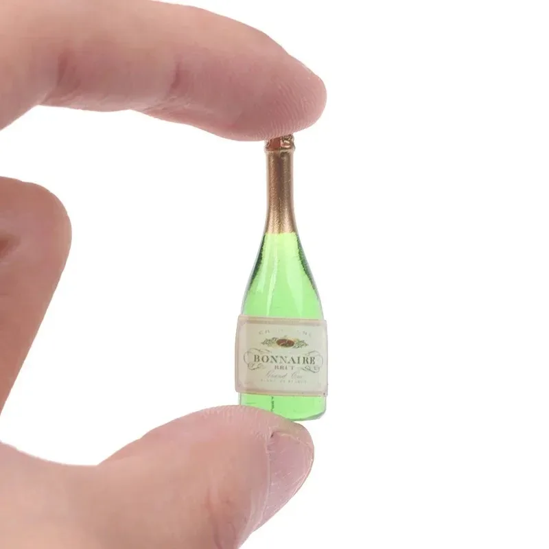 Wine Beer Liquor - 2Pcs 인형 집 미니 투명 유리