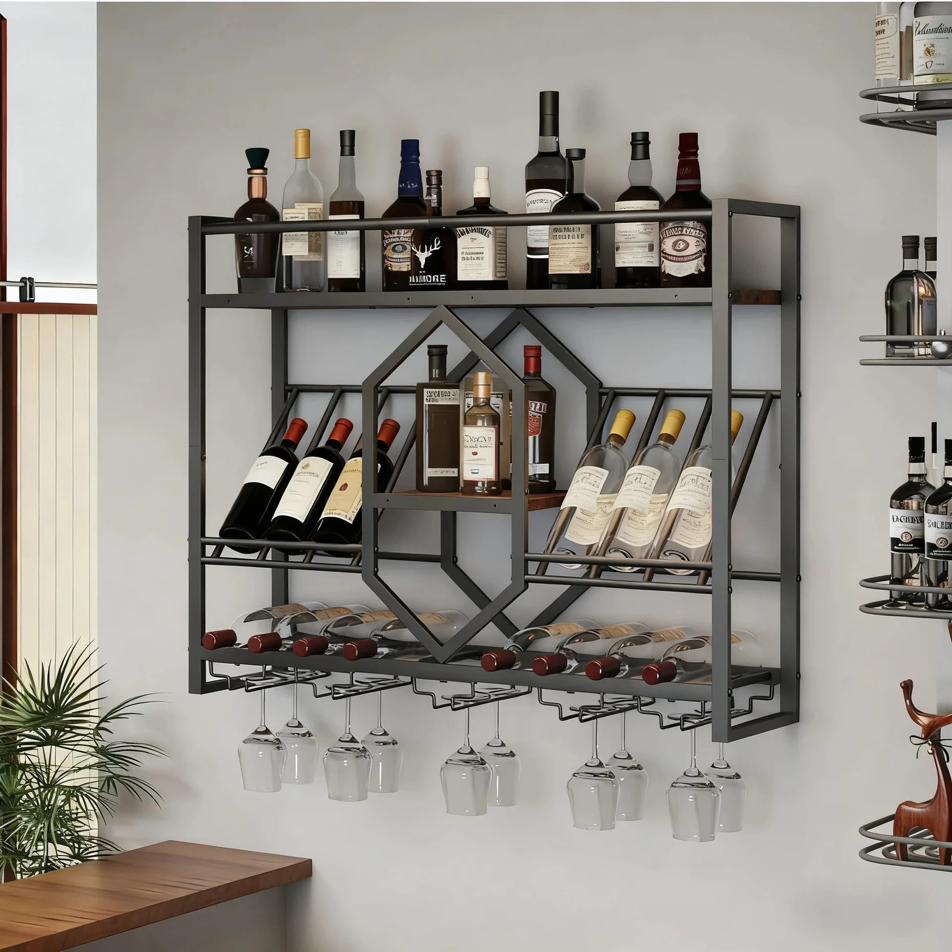 단철 와인랙, 벽걸이 진열장, 와인 캐비닛 수납랙, 거 - Wine Rack Wall Mount 리뷰 및 가격