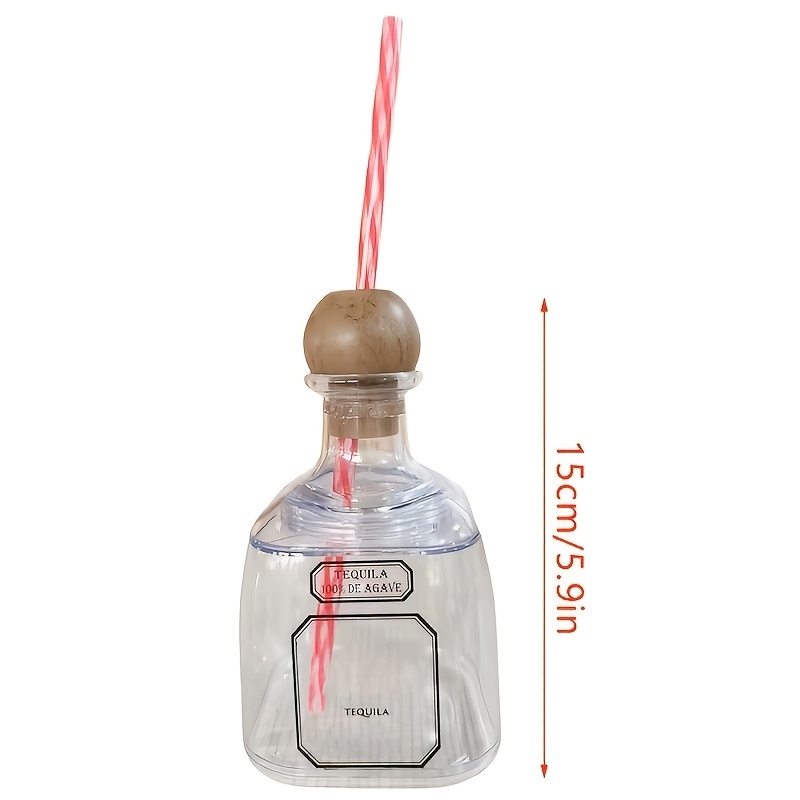 375ml 테킬라 병 재사용 가능한 컵, 빨대 코르크  - Wine Beer Liquor 리뷰 및 가격